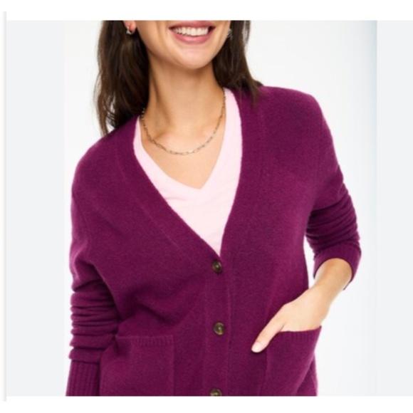 J.Crew Factory V-neck Cardigan Sweater In Extra-soft Yarn - Picture 2 of 3